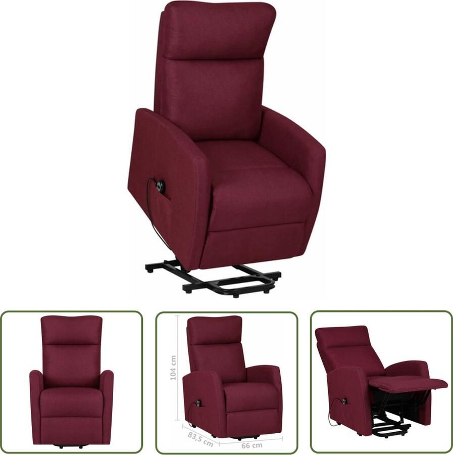 The Living Store Sta-op-stoel Nordic Relaxfauteuil 66 x 83.5 x 104 cm Verstelbaar Paars Sta Op Stoel Relaxfauteuil Comfortabele Stoel Elektrisch Heffen Verstelbare Stoel