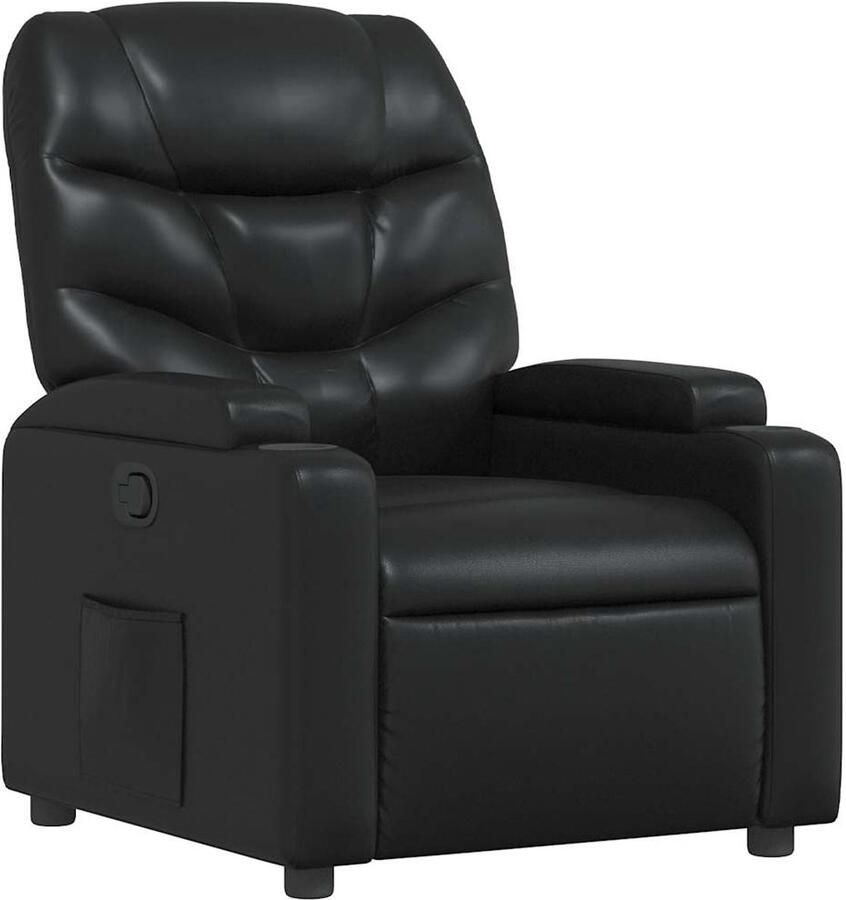 VidaXL Fauteuil Fauteuils Relaxfauteuil Leunstoel Fauteuil verstelbaar kunstleer zwart - Foto 2