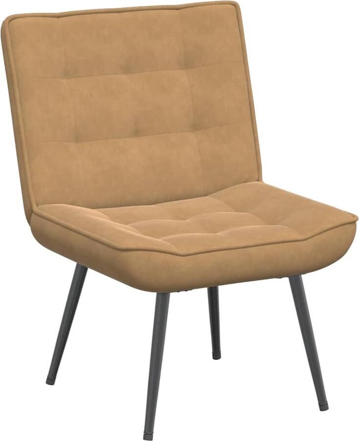 VidaXL Relaxstoel Relaxstoelen Stoel Relaxstoel 64x74x84 cm fluweel bruin - Foto 3