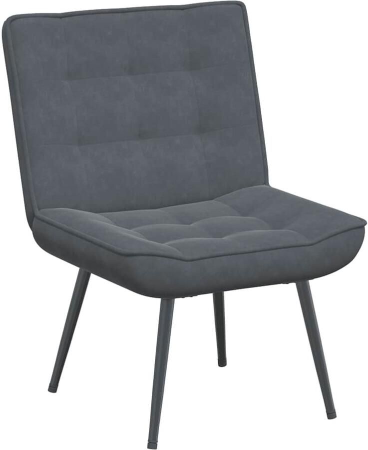 VidaXL Relaxstoel Relaxstoelen Stoel Relaxstoel 64x74x84 cm fluweel donkergrijs - Foto 2