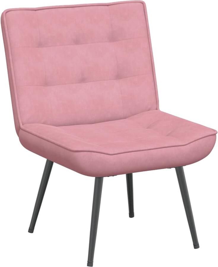 VidaXL Relaxstoel Relaxstoelen Stoel Relaxstoel 64x74x84 cm fluweel roze - Foto 2