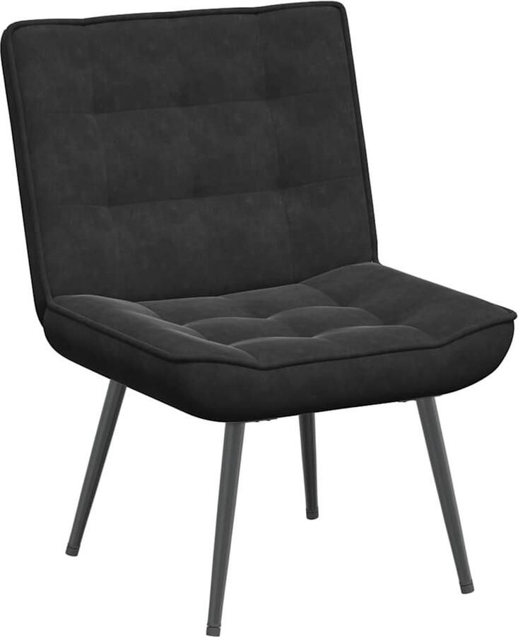 VidaXL Relaxstoel Relaxstoelen Stoel Relaxstoel 64x74x84 cm fluweel zwart - Foto 2