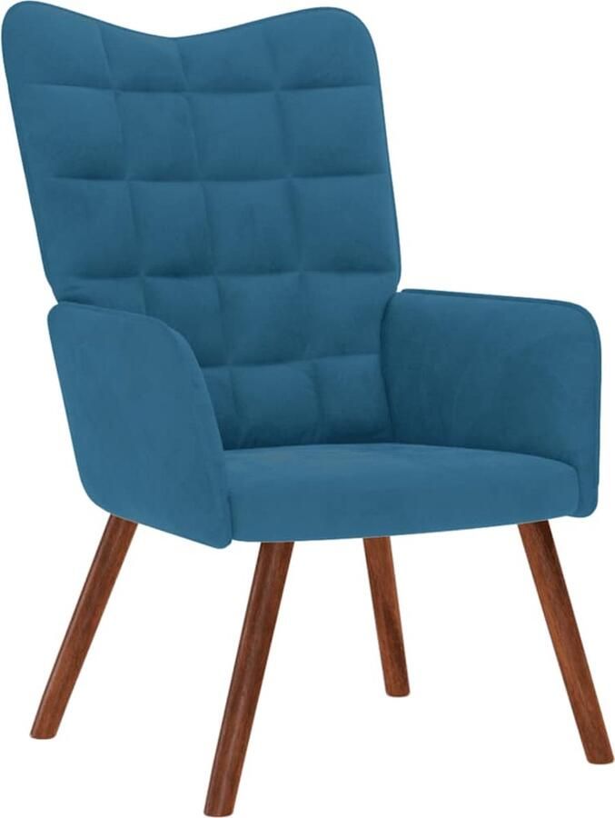 VidaXL Relaxstoel Fluweel Blauw Comfort & Stijl