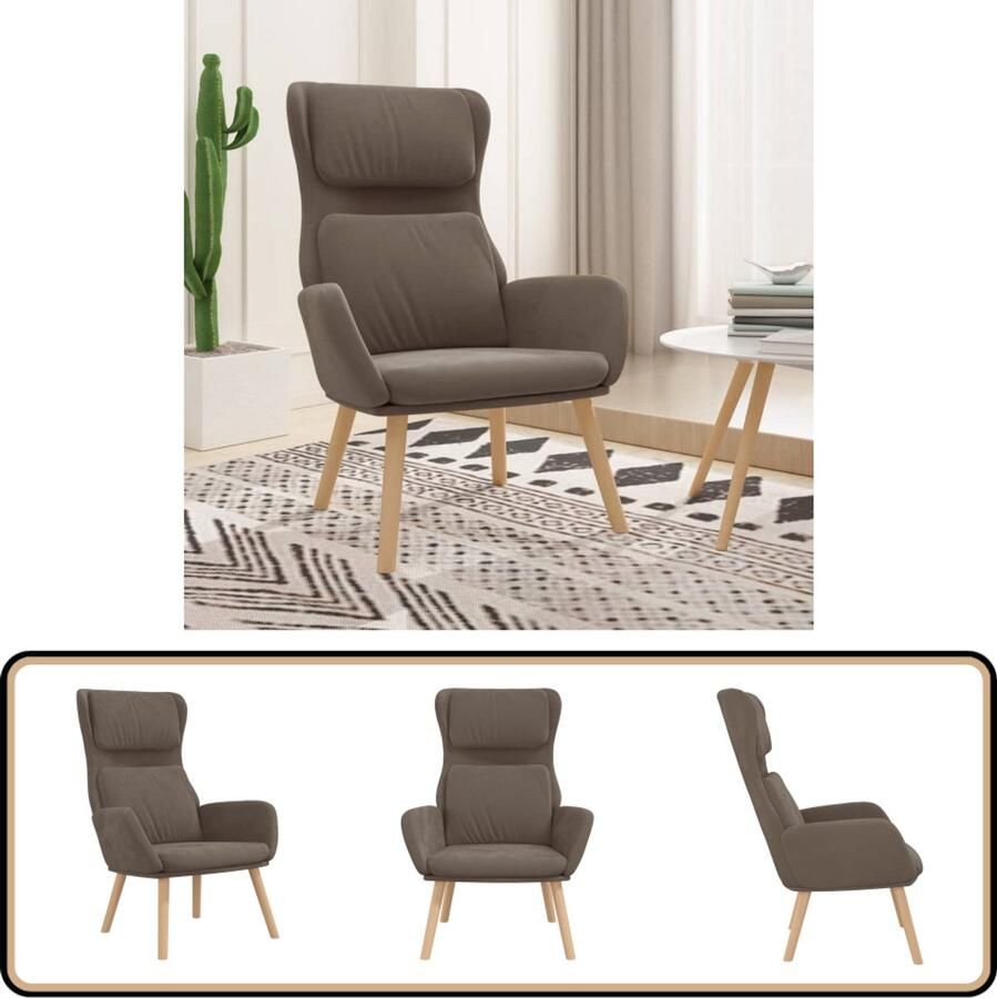VidaXL Relaxstoel Fluweel Bruin Comfort en Stijl Relaxfauteuil Fauteuils Bruine Fauteuil Velvet Fauteuil Comfortabele Fauteuil Lounge Stoel Woonkamer Meubels Interieur Design