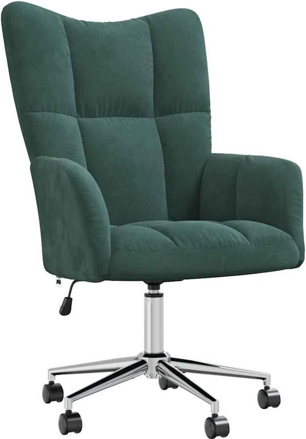 VidaXL Relaxstoel fluweel donkergoen