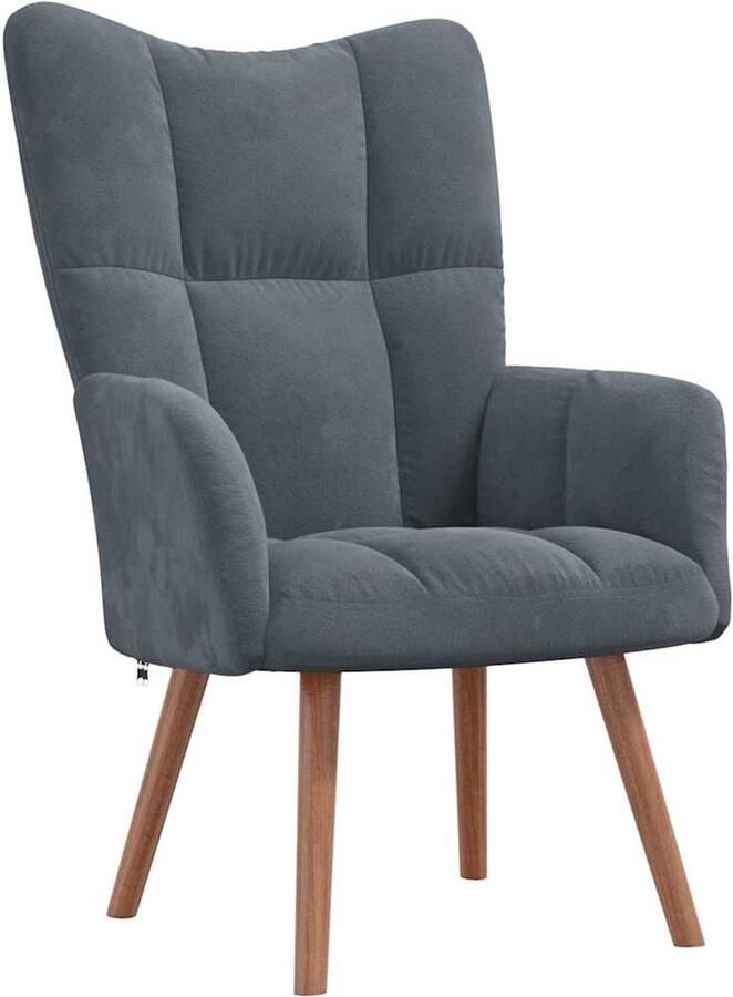 VidaXL Relaxstoel Fluweel Donkergrijs Relaxfauteuil Donkergrijs Fluweel Lounge Stoel Fauteuill Zitzak Loungestoel Woonaccessoires Meubels Binnenhuisdecoratie Huiskamer Decoratie - Foto 3