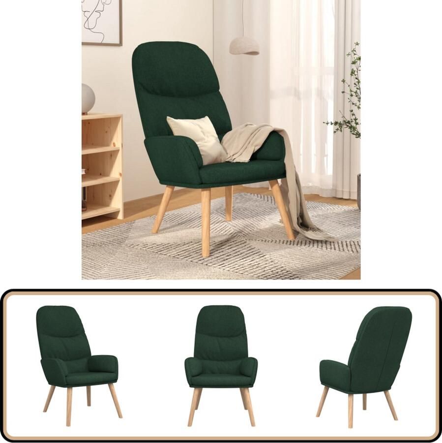 VidaXL Relaxstoel Fluweel Donkergroen Comfortabel Relaxfauteuil Fauteuils Lounge Stoel Velours Fauteuil Donkere Fauteuil Comfortabele Stoel Leesfauteuil Tv Fauteuil Home Decor Interieur Meubels