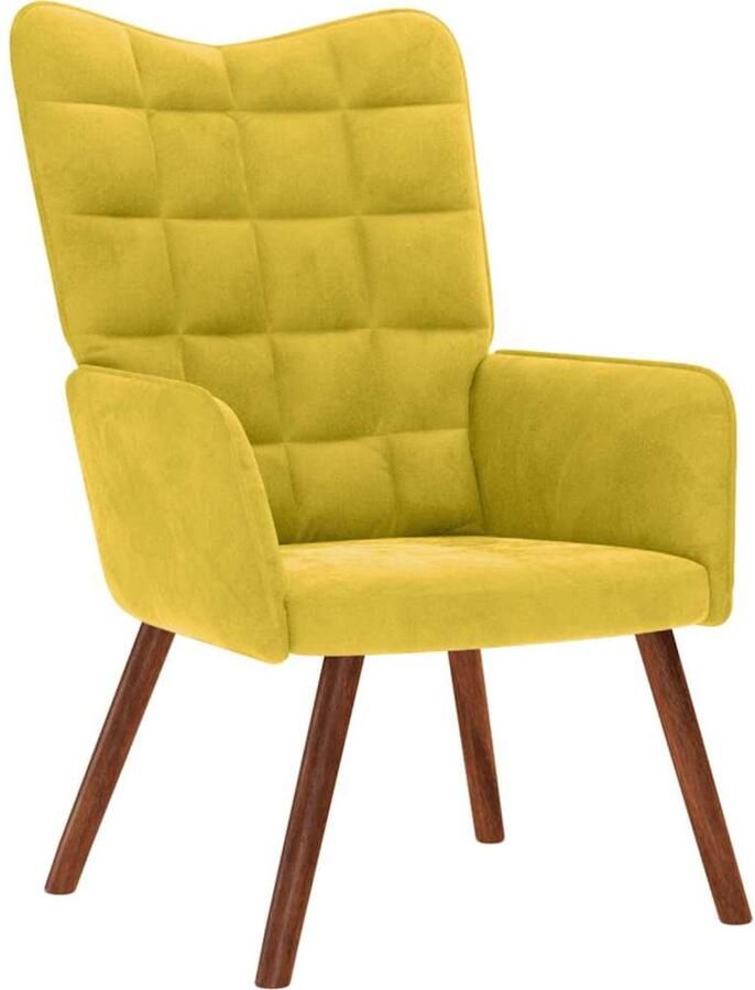 VidaXL Relaxstoel Fluweel Geel Comfort & Stijl