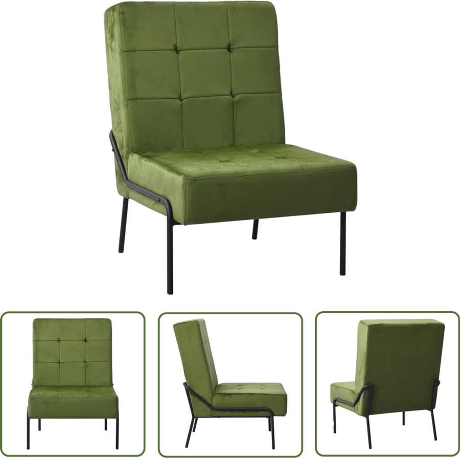 VidaXL Relaxstoel Fluweel Lichtgroen 65x79x87 cm Relaxstoel Lounge Chair Fauteuils Woonkamerstoel Velvet Bank Groene Stoel