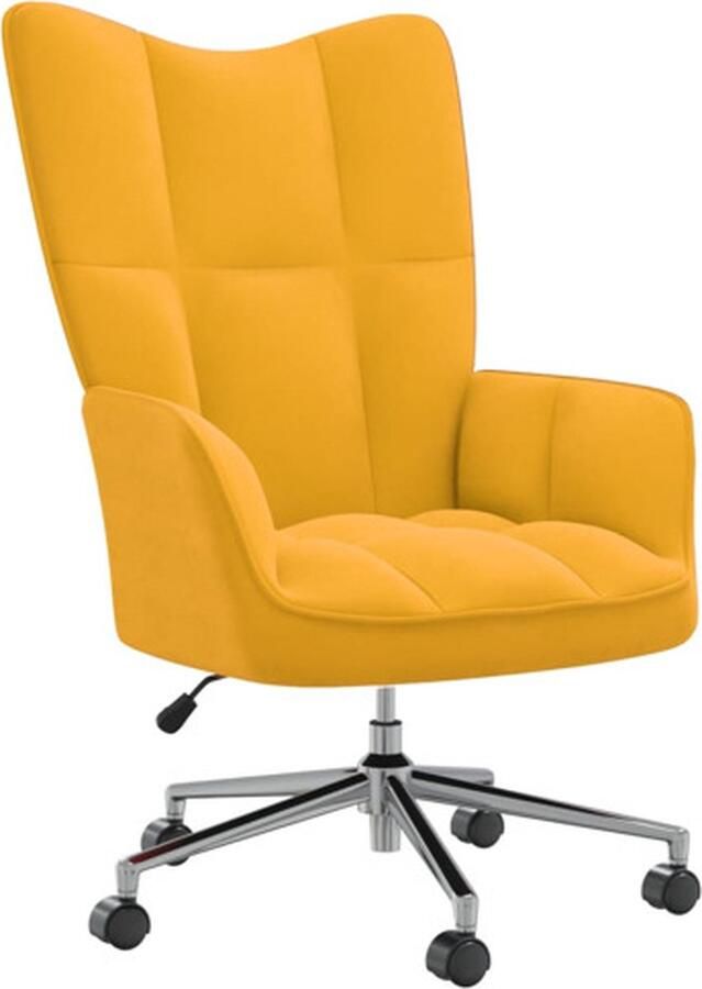 VidaXL Relaxstoel Relaxstoelen Fauteuil Fauteuils Relaxstoel fluweel mosterdgeel - Foto 3