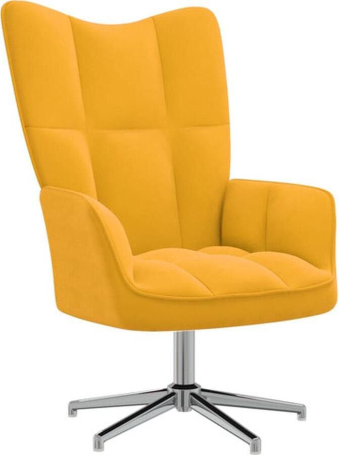 VidaXL Relaxstoel fluweel mosterdgeel