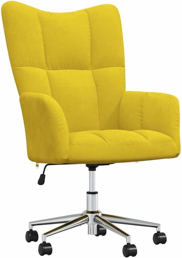 VidaXL Relaxstoel Relaxstoelen Fauteuil Fauteuils Relaxstoel fluweel mosterdgeel - Foto 4