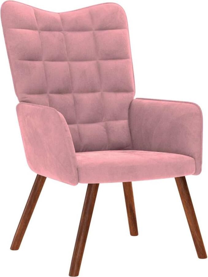 VidaXL Relaxstoel Fluweel Roze Comfortabel Design