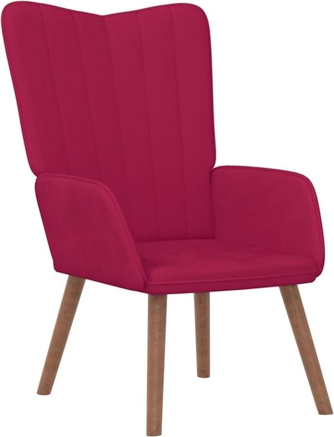 VidaXL Relaxstoel fluweel wijnrood - Foto 2