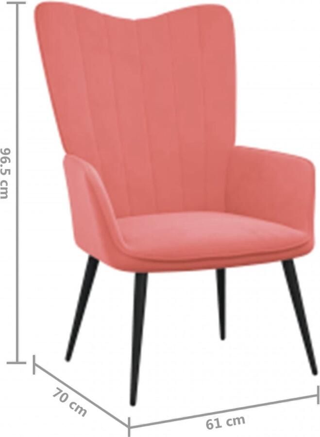 VidaXL Relaxstoel met voetenbank Fluweel Roze Relax Fauteuil Velours Fauteuil Roze Fauteuil Lounge Stoel Eetkamerstoelen Woonkamer Meubels Comfortabele Stoel Design Fauteuil Salontafel