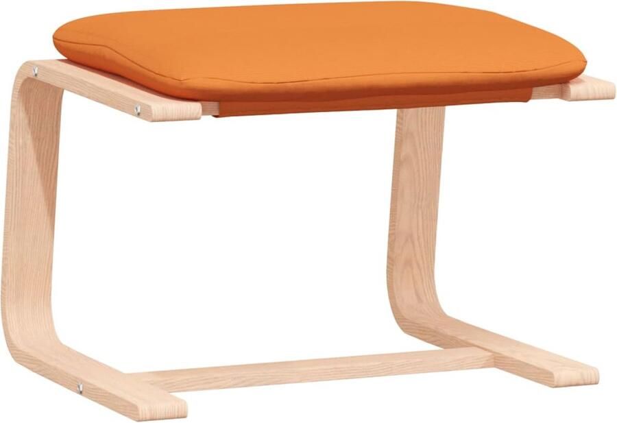 VidaXL Relaxstoel met voetenbank stof donkergeel - Foto 4