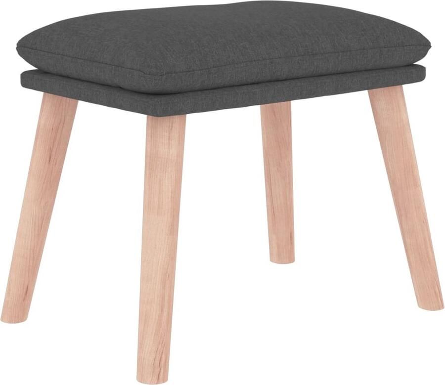 VidaXL Relaxstoel met voetenbank stof donkergrijs - Foto 5