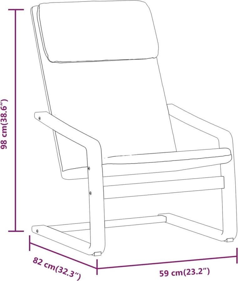 VidaXL Relaxstoel met voetenbank stof donkergrijs - Foto 3