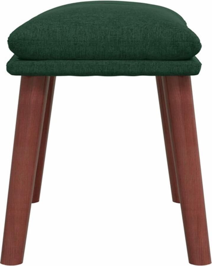 VidaXL Relaxstoel met voetenbank Stof Donkergroen Relaxfauteuil Lounge Stoel Zitcomfort Tuinstoelen Buitenmeubilair