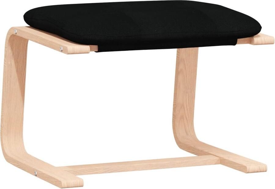 VidaXL Relaxstoel met voetenbank stof zwart - Foto 4