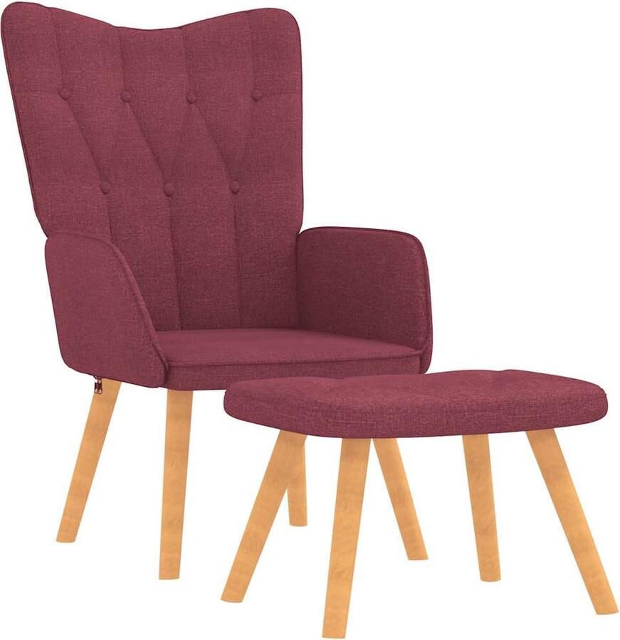 VidaXL Relaxstoel met voetenbank Wijnrood Inclusief voetenbank Relax Fauteuil Lounge Stoel Design Fauteuil Wijnrood Meubilair Fauteuils Online Kopen - Foto 2