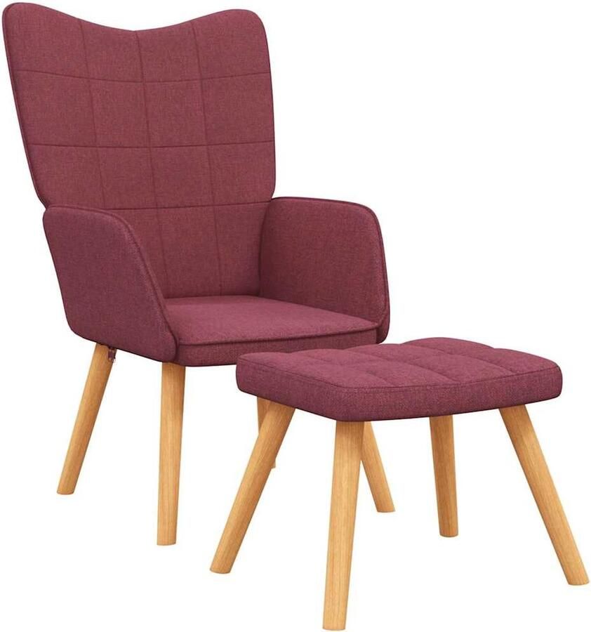 VidaXL Relaxstoel met voetenbank Wijnrood Relaxstoel Lounge Stoel Fauteuils Tuinmeubilair Buiten Meubels Rood - Foto 2