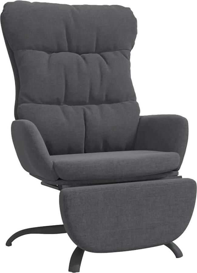 VidaXL Relaxstoel met voetensteun Donkergrijs 360° draaibaar Relaxfauteuil Fauteuil Loungestoel Leesstoel Comfortstoel Grijs Meubilair Moderne Fauteuils - Foto 3