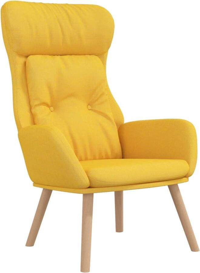 VidaXL Relaxstoel Mosterdgeel Comfortabel design Relaxstoel Fauteuils Mosterdgeel Velours Comfort Lounge Huiskamerdecoratie Leeshoek Interieurdesign Zitzak Bank - Foto 2