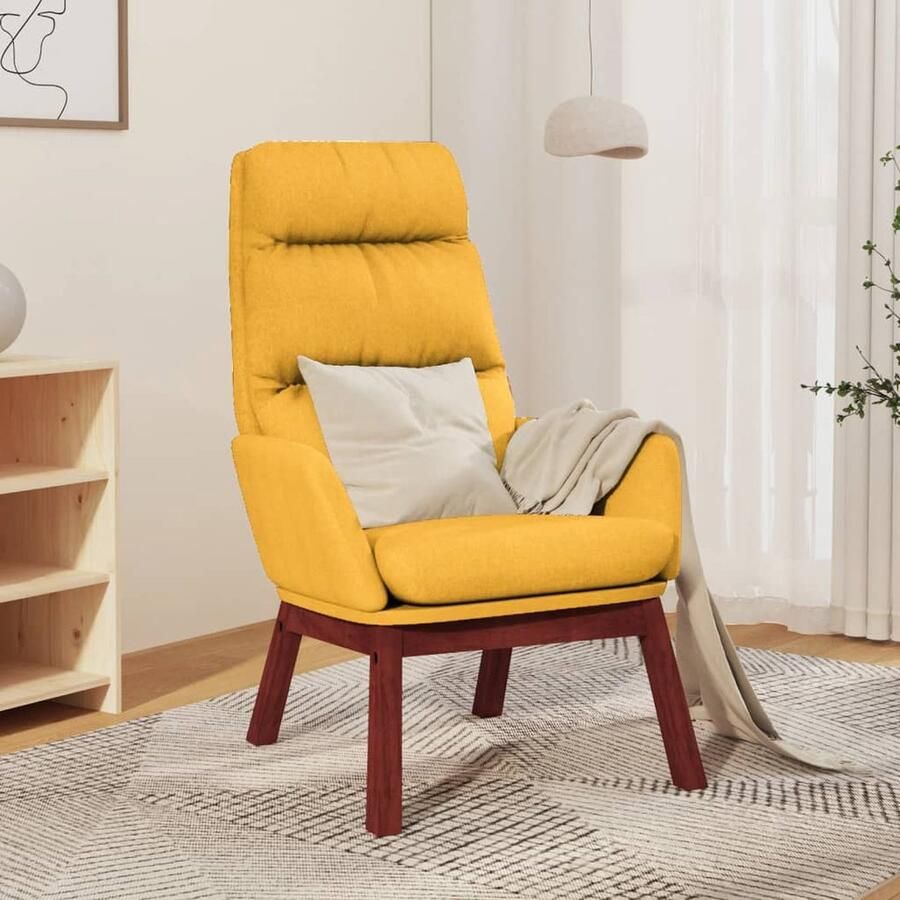 VidaXL Relaxstoel Mosterdgeel Stof Comfortabel Relaxfauteuil Fauteuils Lounge Chair Mosterdgele Meubels Comfortabele Stoelen Designstoelen Woonkamerinrichting Interieurdecoratie Online Winkelen - Foto 2