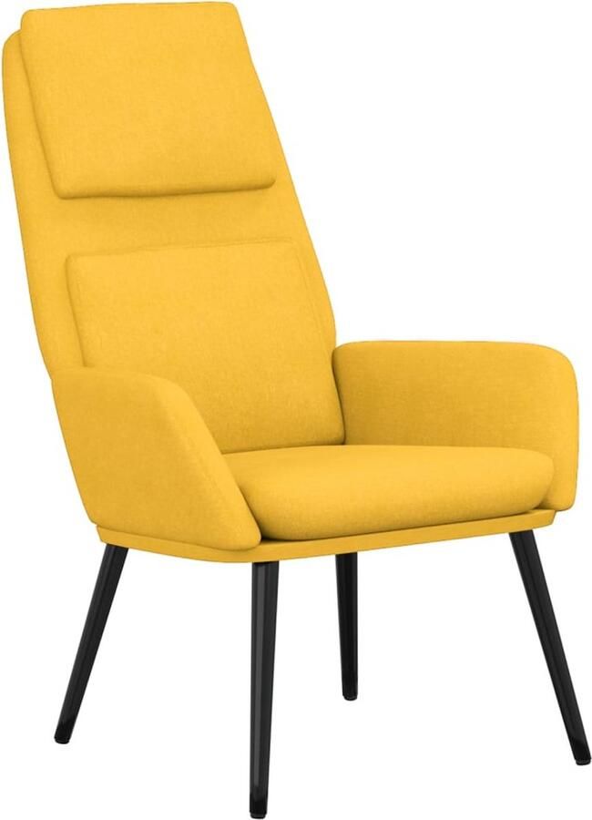 VidaXL Relaxstoel Mosterdgeel Stof Comfortabel Relaxstoel Fauteuils Lounge Chair Mustard Yellow Velours Comfort Huiskamer Meubels Interieur Design Living Room Furniture - Foto 2