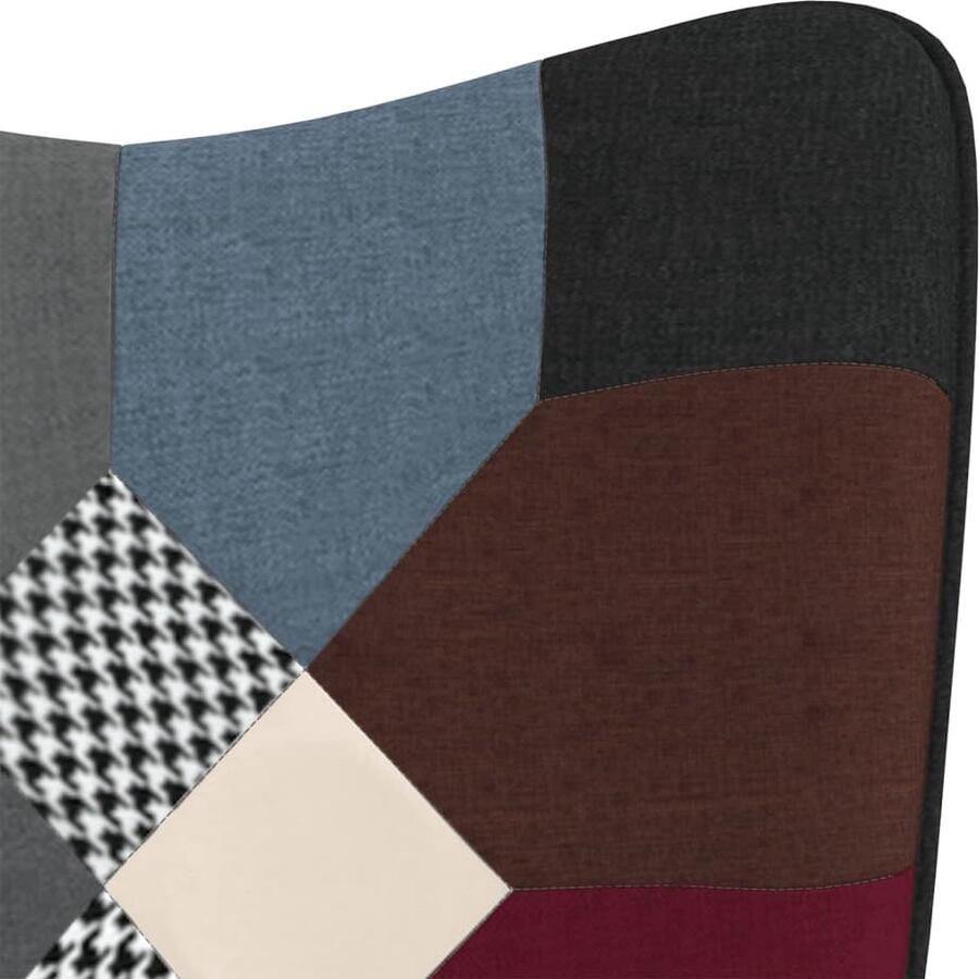 VidaXL Relaxstoel Patchwork Armstoel Meerkleurig 61x70x96.5 cm Stof Staal Fauteuil