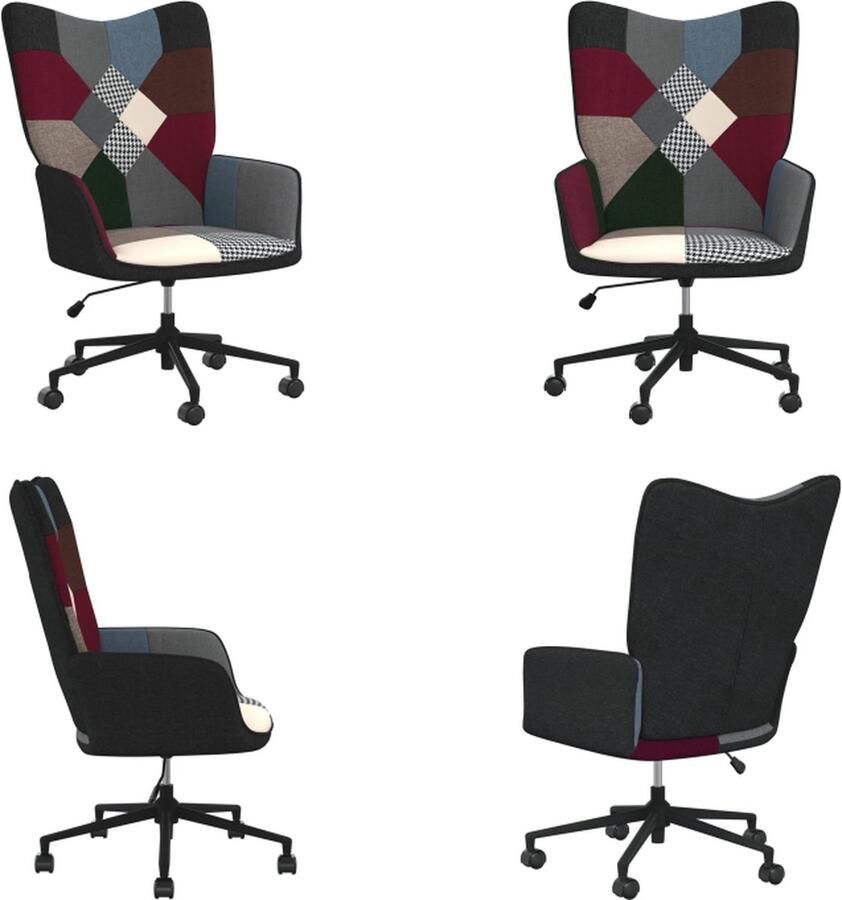 VidaXL Relaxstoel patchwork stof Relaxstoel Relaxstoelen Fauteuil Fauteuils