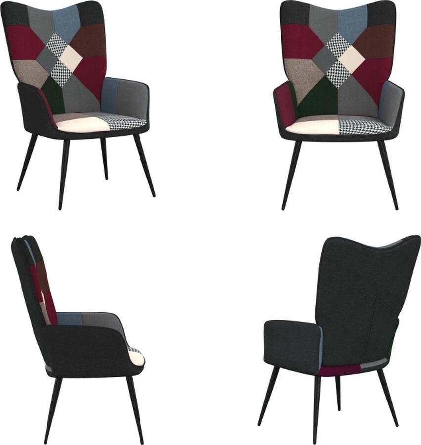 VidaXL Relaxstoel patchwork stof Relaxstoel Relaxstoelen Fauteuil Fauteuils