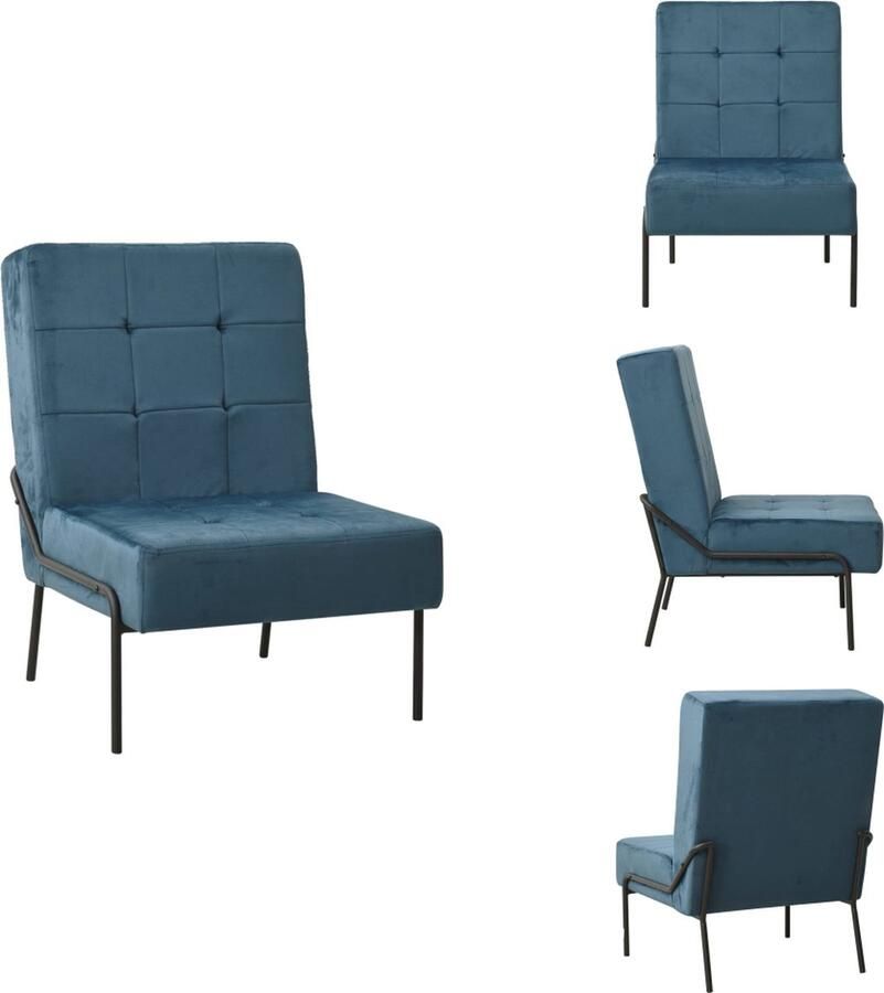 VidaXL Relaxstoel Relaxstoelen Fauteuil Fauteuils Relaxstoel 65x79x87 cm fluweel blauw