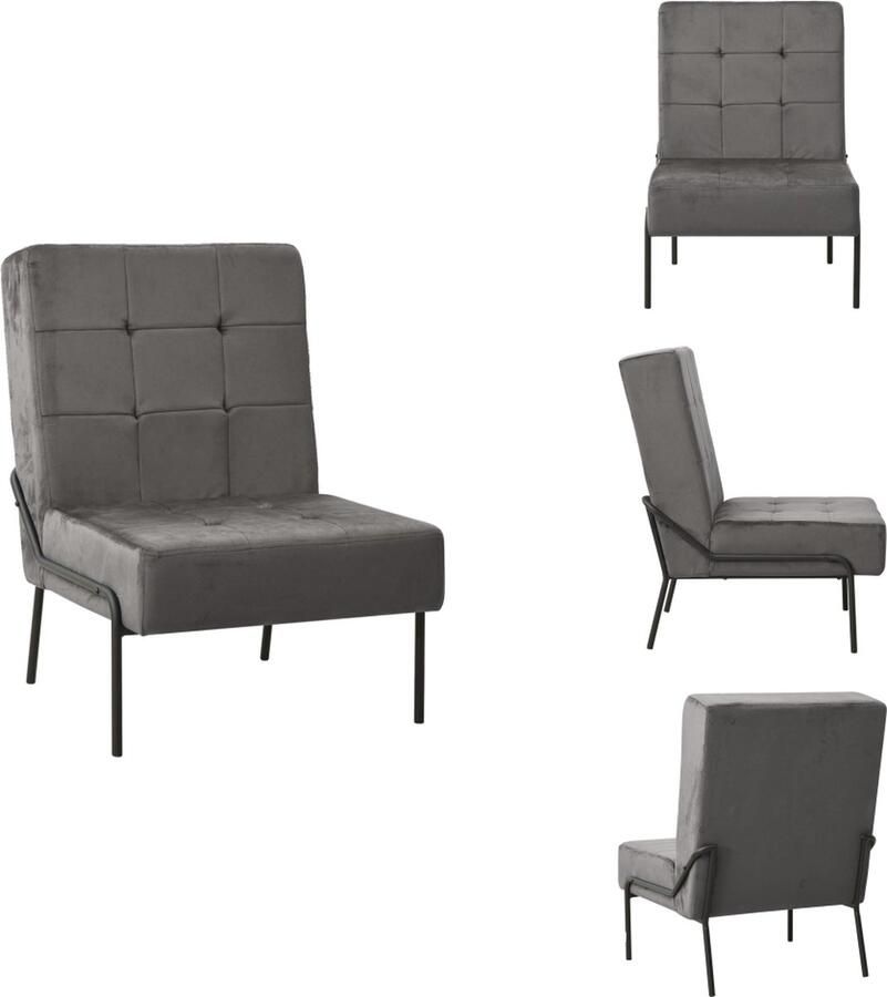 VidaXL Relaxstoel Relaxstoelen Fauteuil Fauteuils Relaxstoel 65x79x87 cm fluweel donkergrijs