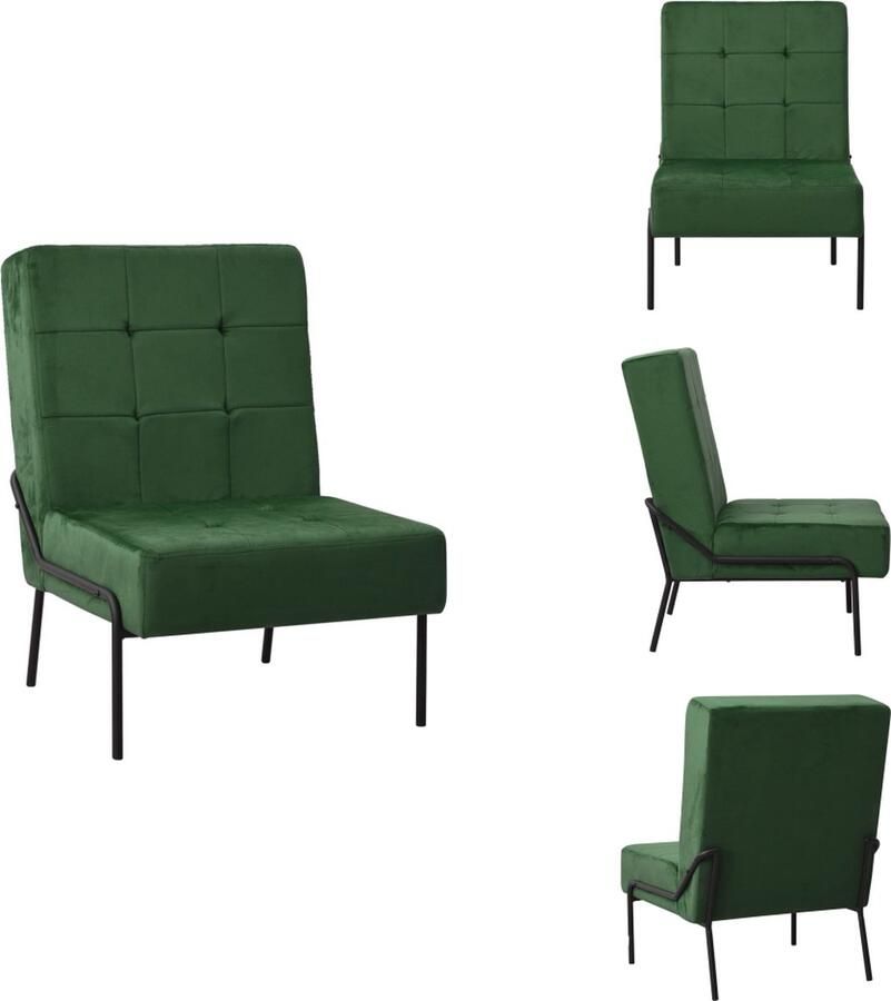 VidaXL Relaxstoel Relaxstoelen Fauteuil Fauteuils Relaxstoel 65x79x87 cm fluweel donkergroen
