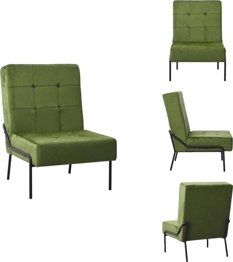 VidaXL Relaxstoel Relaxstoelen Fauteuil Fauteuils Relaxstoel 65x79x87 cm fluweel lichtgroen