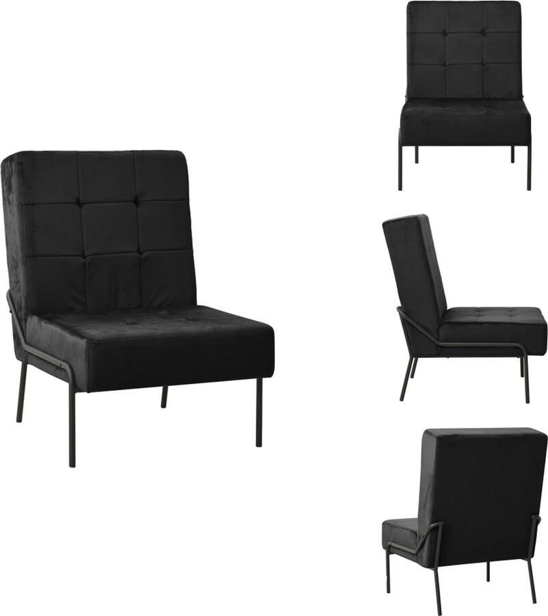 VidaXL Relaxstoel Relaxstoelen Fauteuil Fauteuils Relaxstoel 65x79x87 cm fluweel zwart