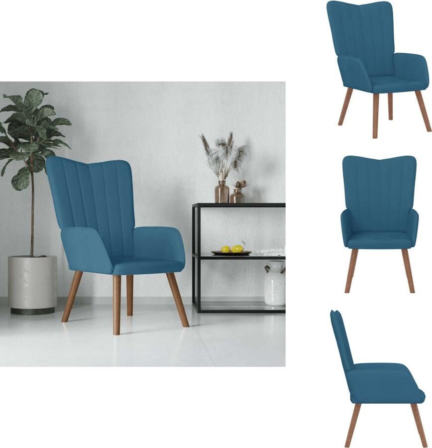 VidaXL Relaxstoel Relaxstoelen Fauteuil Fauteuils Relaxstoel fluweel blauw