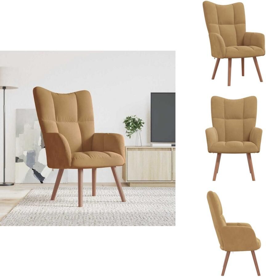 VidaXL Relaxstoel naam Bureaustoelen 61.5 x 69 x (94.5 102) cm Bruin Fauteuil