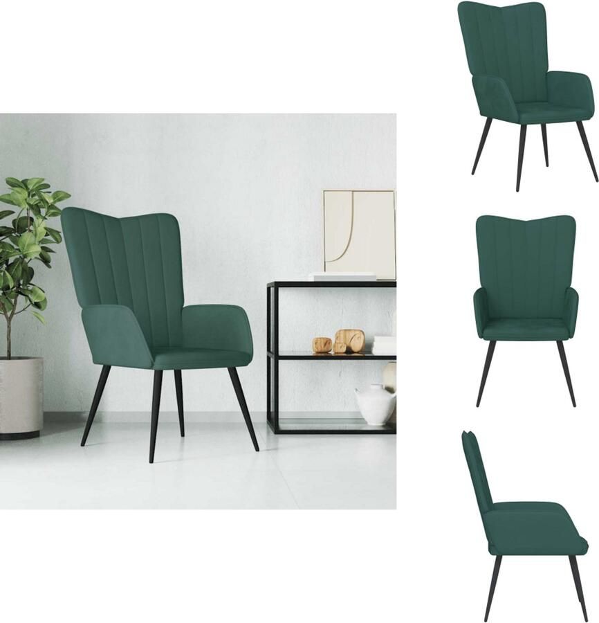 VidaXL Relaxstoel Relaxstoelen Fauteuil Fauteuils Relaxstoel fluweel donkergoen