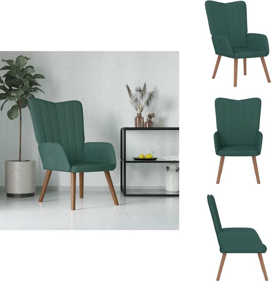 VidaXL Relaxstoel Relaxstoelen Fauteuil Fauteuils Relaxstoel fluweel donkergoen