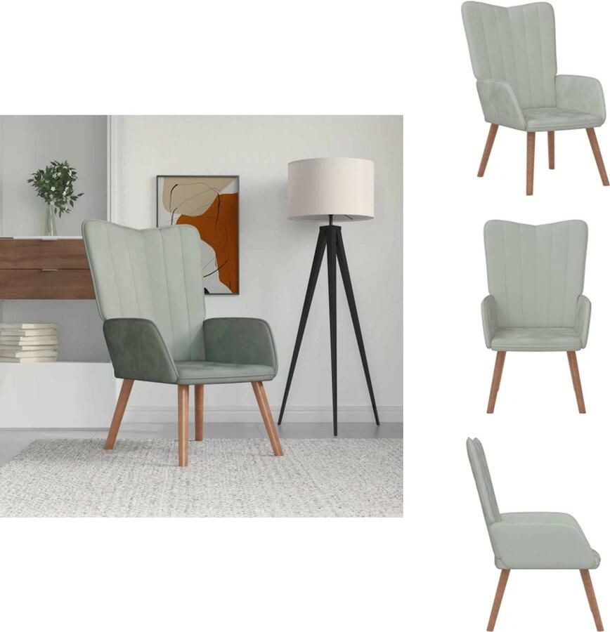 VidaXL Relaxstoel Relaxstoelen Fauteuil Fauteuils Relaxstoel fluweel lichtgrijs
