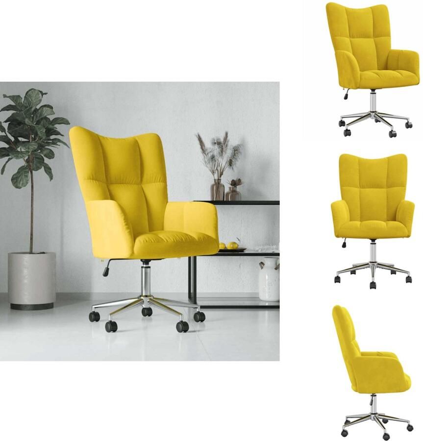 VidaXL Relaxstoel Relaxstoelen Fauteuil Fauteuils Relaxstoel fluweel mosterdgeel