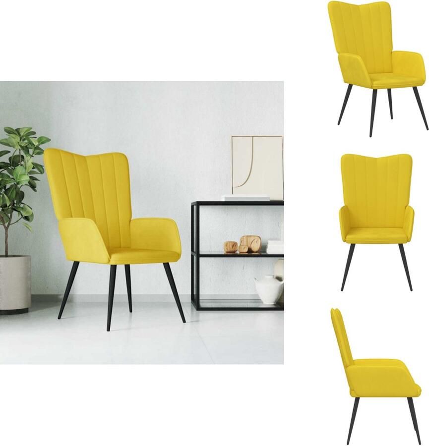 VidaXL Relaxstoel Relaxstoelen Fauteuil Fauteuils Relaxstoel fluweel mosterdgeel