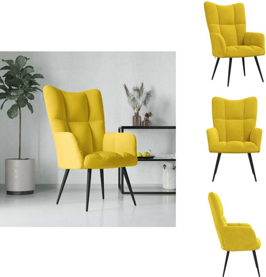 VidaXL Relaxstoel Relaxstoelen Fauteuil Fauteuils Relaxstoel fluweel mosterdgeel