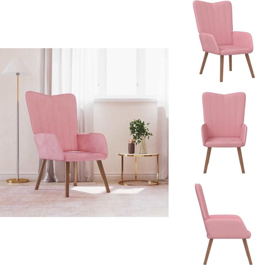 VidaXL Relaxstoel Relaxstoelen Fauteuil Fauteuils Relaxstoel fluweel roze
