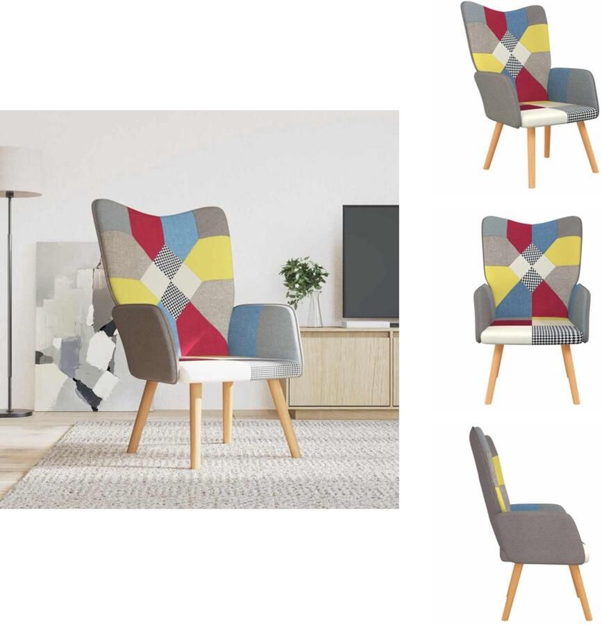 VidaXL Relaxstoel Relaxstoelen Fauteuil Fauteuils Relaxstoel patchwork stof