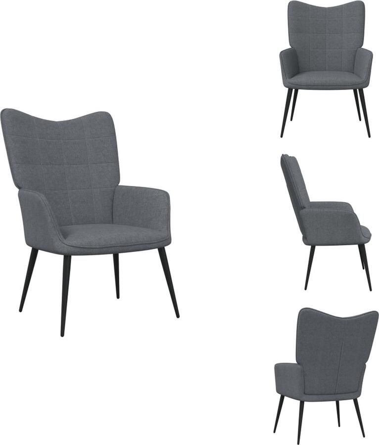 The Living Store Relaxstoel Comfort Stoelen 61x70x96.5 cm Donkergrijs Relaxstoel Fauteuils Lounge Chair Tuinstoel Buitenstoel - Foto 4