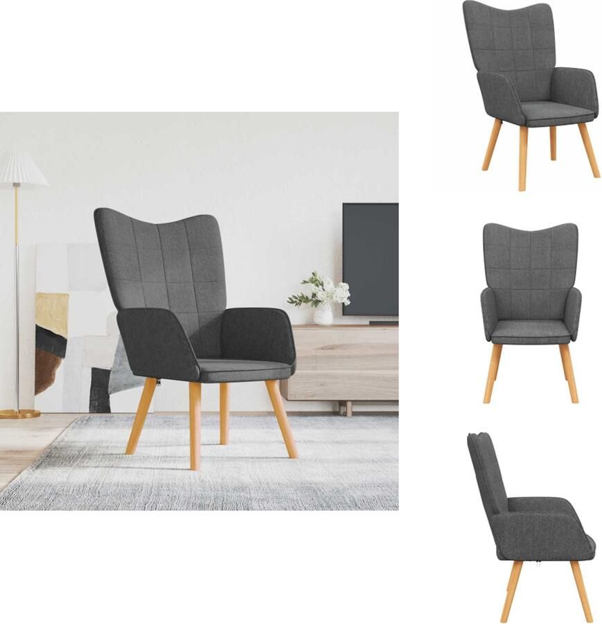 VidaXL Relaxstoel Relaxstoelen Fauteuil Fauteuils Relaxstoel stof donkergrijs